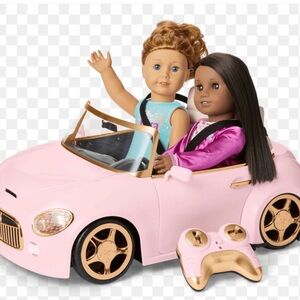 American Girl Doll Pink Convertible Car